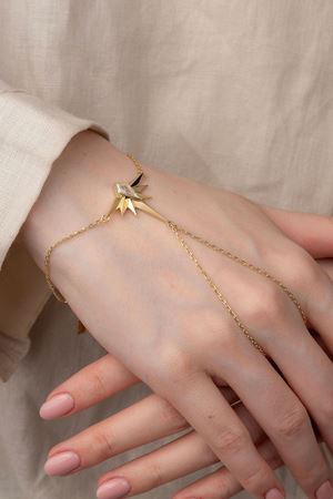 14 Ayar Altın Kutup Yıldızı Figürlü Zincirli Şahmeran