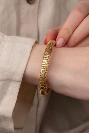 14 Ayar Altın Tasarım Esnek Bilezik 