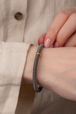 14 Ayar Altın Siyah Esnek Bilezik