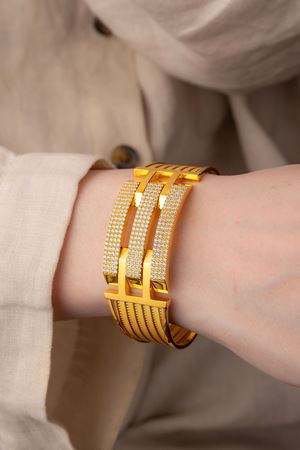 14 Ayar Altın Kaburga 3 Sıra Trabzon Bilezik