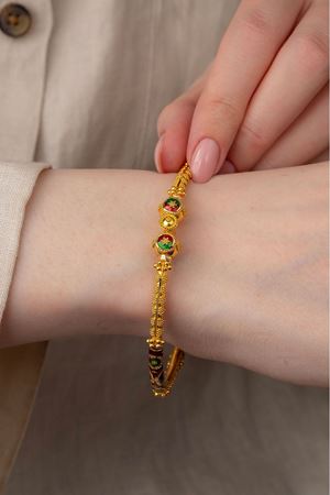 22 Ayar Altın Tasarım Hint Bilezik