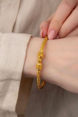 22 Ayar Altın Hint İşi Tasarım Bilezik