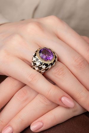 ROBERTO BRAVO T124 Pied De Poule Yüzük