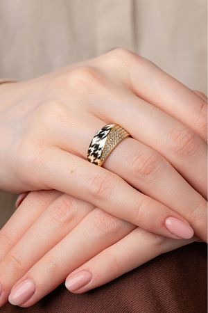 ROBERTO BRAVO T126 Pied De Poule Yüzük