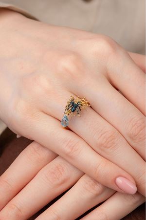 14 Ayar Altın Örümcek Figürlü İnce Yüzük