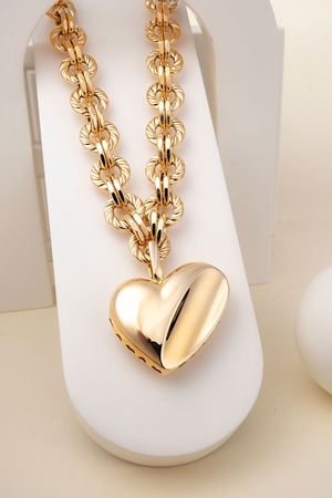 14 Ayar Altın Kalın Kalp Figürlü Cetaş Gerdanlık