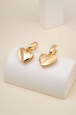 14 Ayar Altın Sallantılı Büyük Kalp Figürlü Küpe