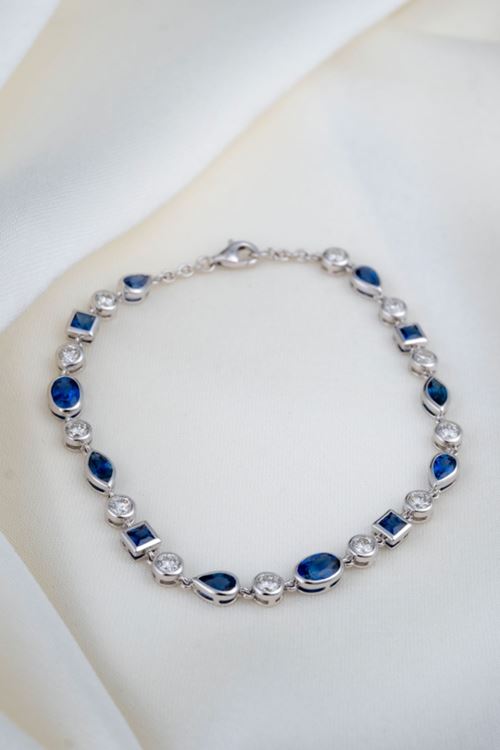 5,18 Carat Pırlanta Safir Taşlı Tasarım Bileklik