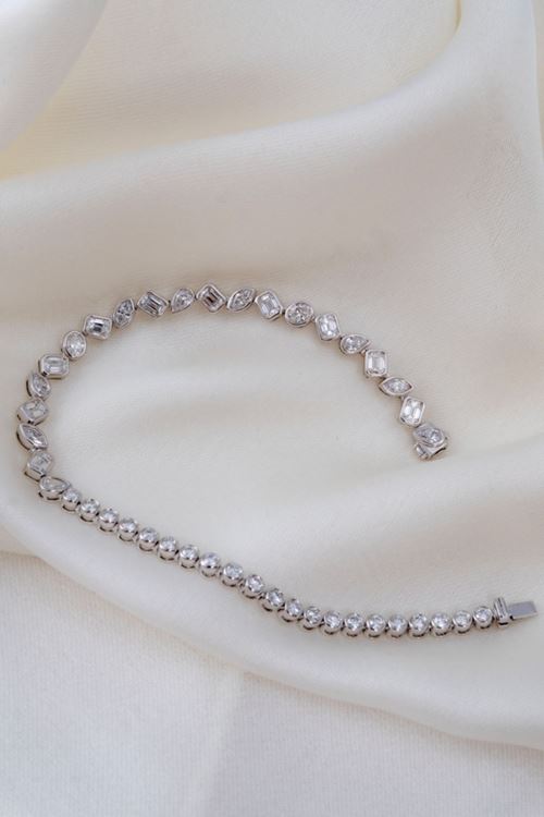 3,30 Carat Pırlanta Taşlı Su Yolu İkili Tasarım Bileklik