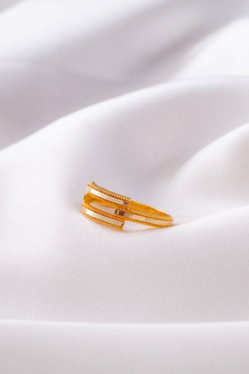 14 Ayar Sarı Altın Ajda 2 Sıra Yüzük