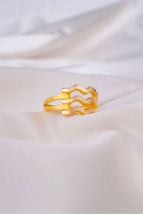 14 Ayar Sarı Altın 3 Sıra Ajda Model Yüzük