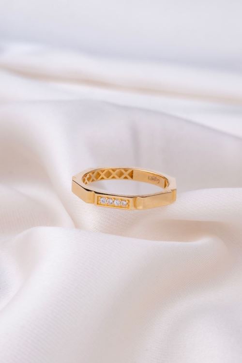 14 Ayar Altın Taşlı İnce Yüzük