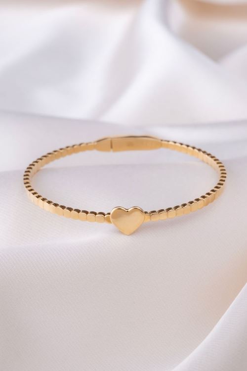 14 Ayar Altın Kalp Figürlü Çocuk Bilezik