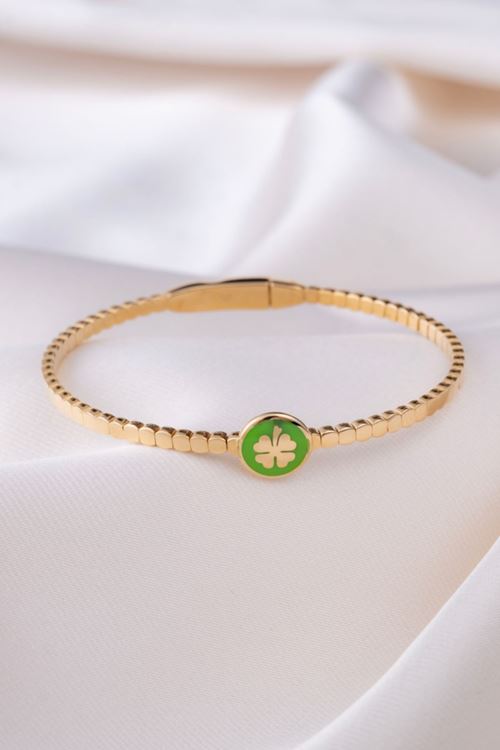 14 Ayar Altın Yonca Figürlü Çocuk Bilezik