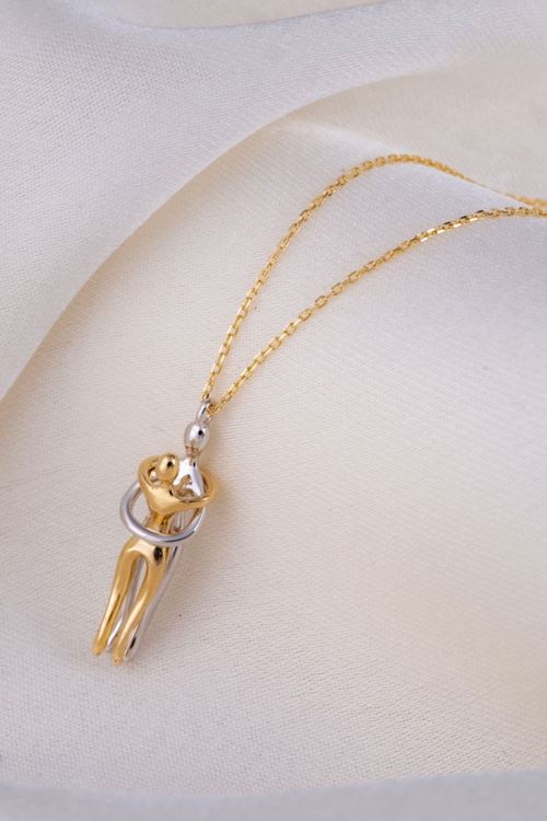 14 Ayar Altın Sarılan Çift Kolye