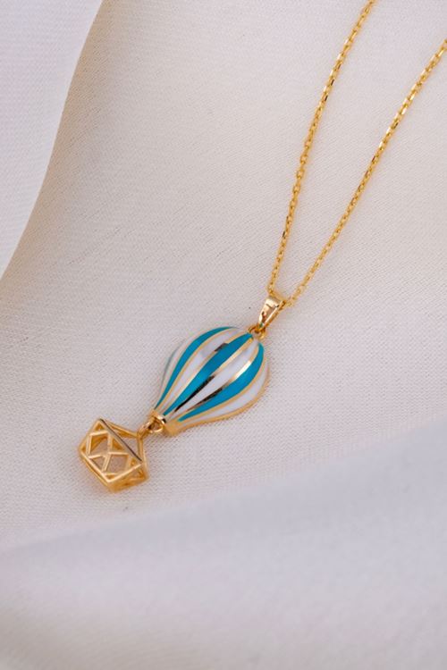 14 Ayar Altın Balon Figürlü Tasarım Kolye