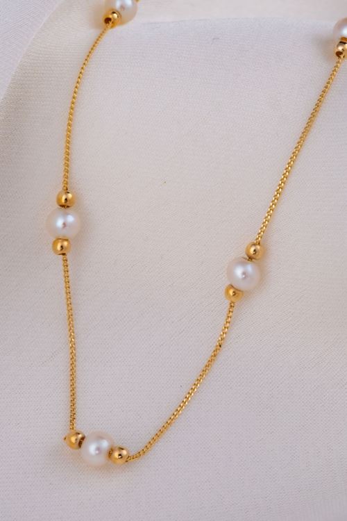 14 Ayar Altın İnci Toplu Kolye