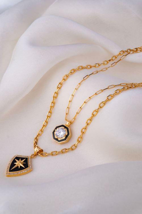 14 Ayar Altın Çağla Model Kalkan Kolye