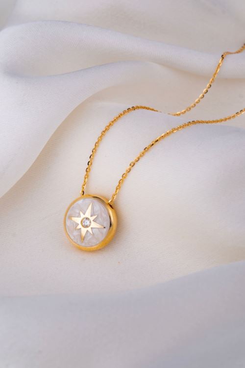 14 Ayar Altın Kutup Yıldızı Koleksiyon Kolye