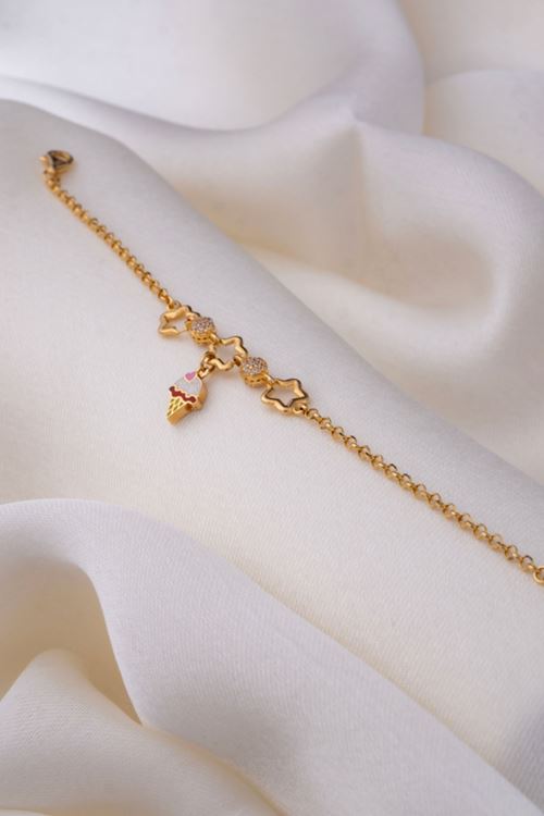 14 Ayar Altın Sallantılı Dondurma Figürlü Çocuk Bileklik