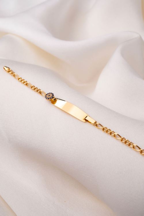 14 Ayar Altın Taşlı Nazar Çocuk Bileklik