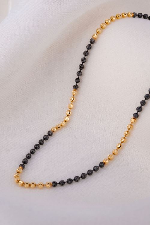 14 Ayar Altın Siyah Toplu Tasarım Zincir