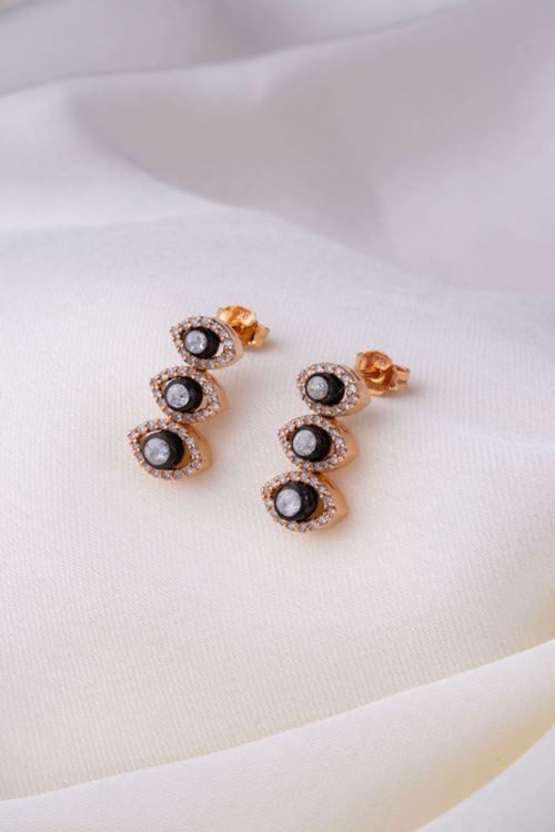 0,68 Carat Elmas Üç Sıra Küpe