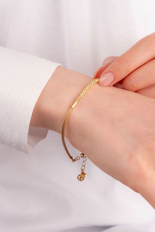 14 Ayar Altın Toplu İnce Bileklik