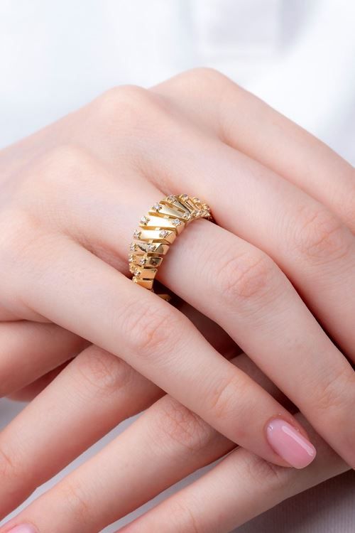 14 Ayar Altın Taşlı Fantezi Yüzük