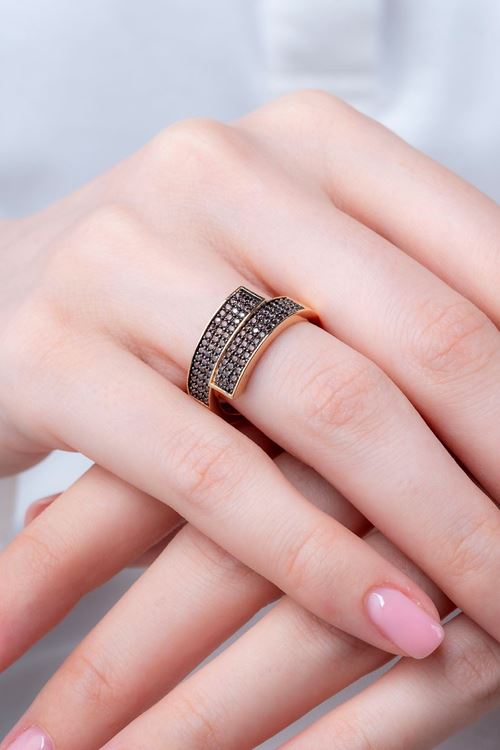 14 Ayar Rose Altın Tasarım Set Yüzük