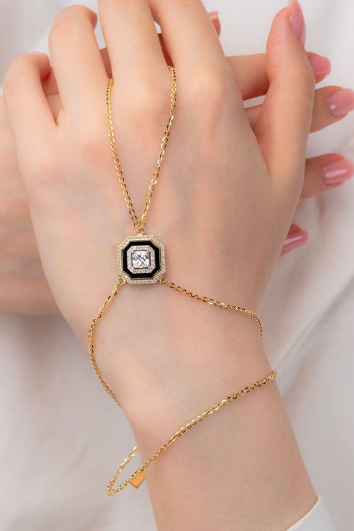 14 Ayar Altın Zincirli Tektaş Şahmeran Bileklik