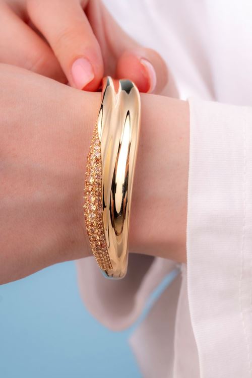 14 Ayar Altın Cetaş Tasarım Taşlı Bilezik