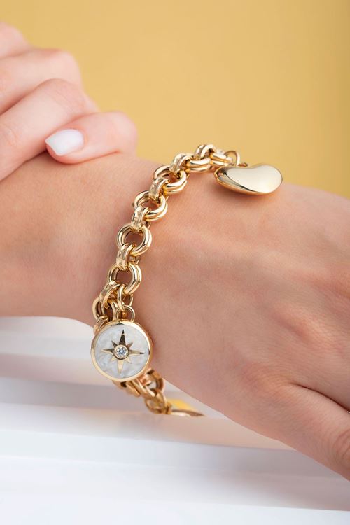 14 Ayar Sarı Altın Kutup Yıldızı Bileklik