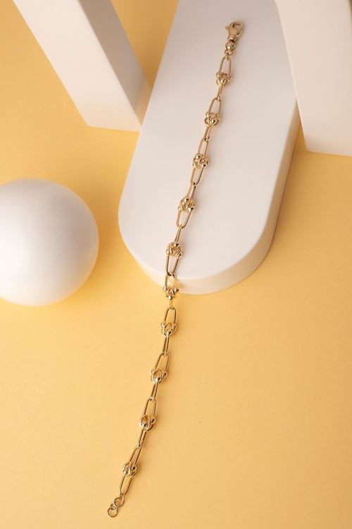 14 Ayar Sarı Altın Tasarım Bileklik