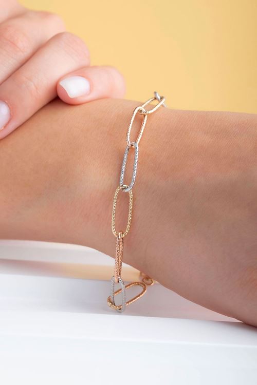 14 Ayar Üç Renkli Ataç Bileklik