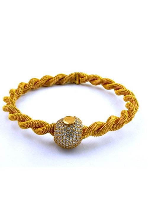 22 Ayar Sarı Altın Topuz Bilezik