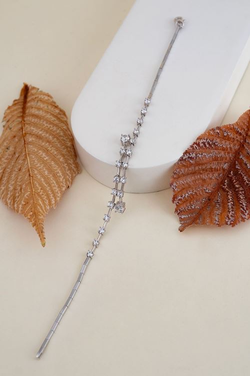 14 Ayar Beyaz Altın Su Yolu Bileklik