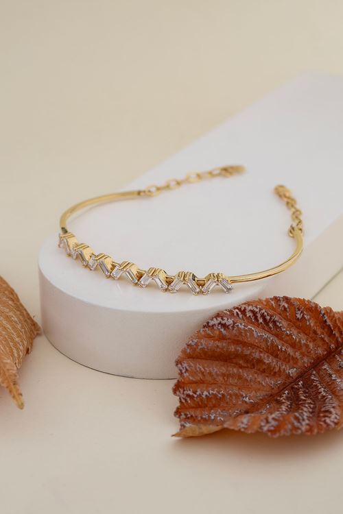 14 Ayar Altın Baget Taşlı Bilezik