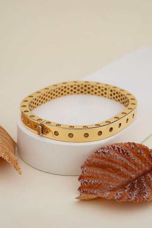 14 Ayar Altın Tasarım Kalın Bilezik