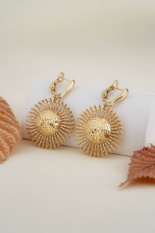 14 Ayar Altın Tasarım Sallamalı Küpe