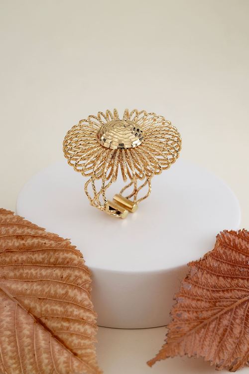 14 Ayar Altın Tasarım Büyük Yüzük