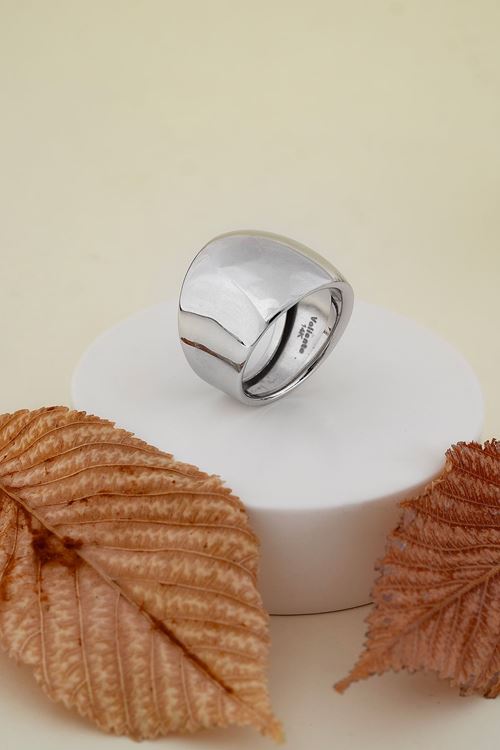 14 Ayar Beyaz Altın Büyük Gösterişli Yüzük