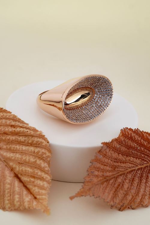 14 Ayar Rose Altın Büyük Tasarım Yüzük