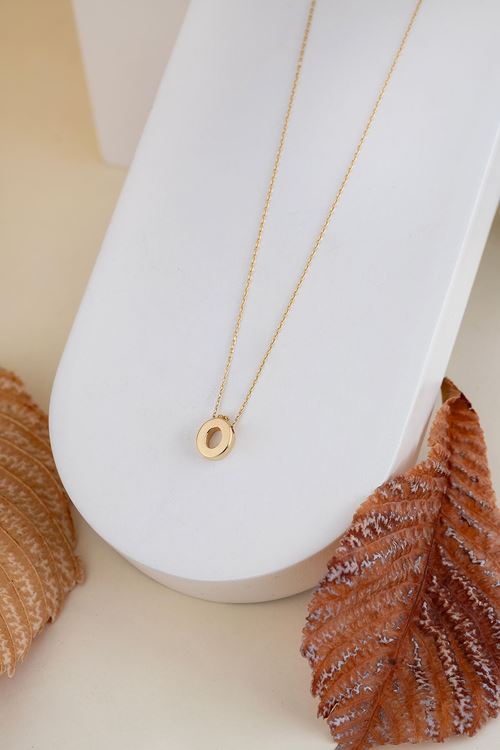 14 AYar Altın Ö Harf Kolye