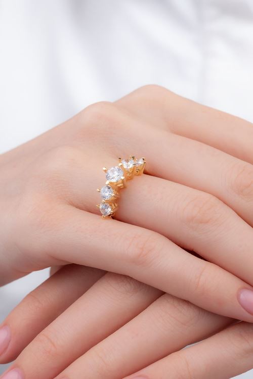 8 Ayar Altın Sırataş Tasarım Yüzük