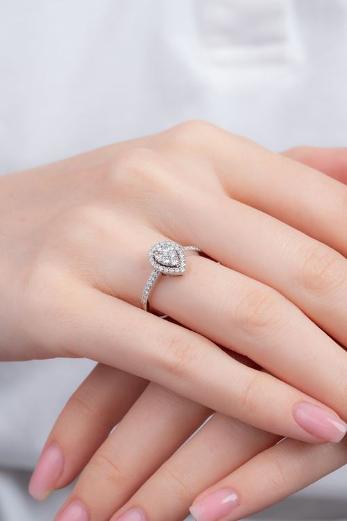 0,40 Carat Pırlanta Coronet Damla Model Yüzük