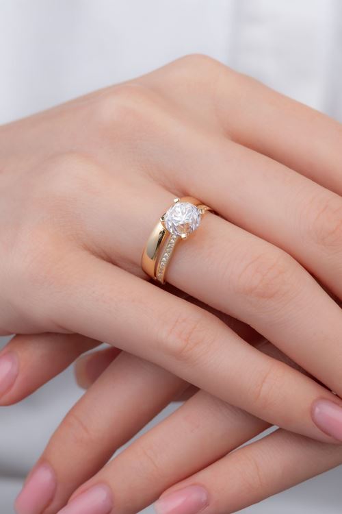 14 Ayar Altın Tektaş Alyans Yüzük