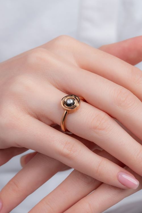 0,05 Carat Elmas Buket Model Yüzük