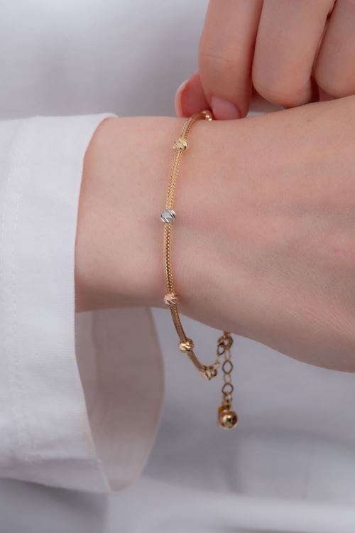 14 Ayar Altın Toplu 1 Sıra Bileklik