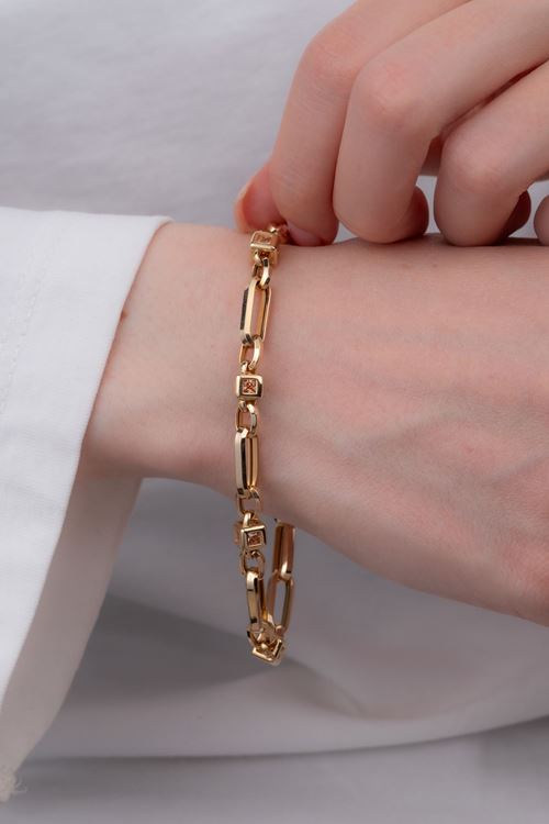 14 Ayar Altın Eterna Koleksiyonu Küp Model Bileklik